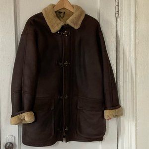 Eddie Bauer vintage men's shearling coat - genuine shearling, not faux